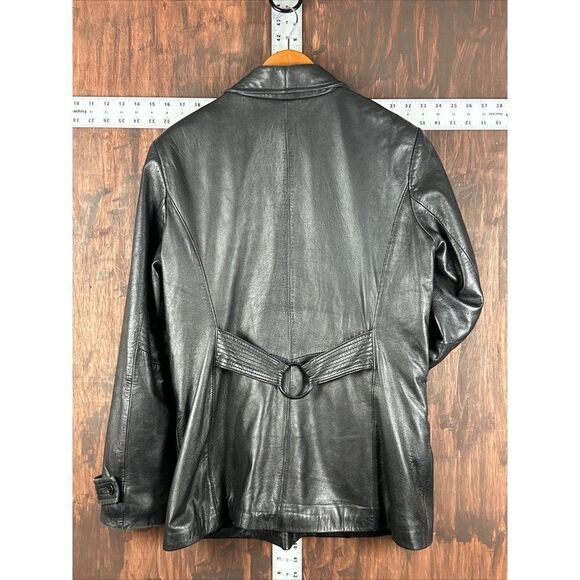 Marvin Richards Leather Jacket Coat Full Zip Black Vintage Women’s Medium J Perc - Picture 9 of 9